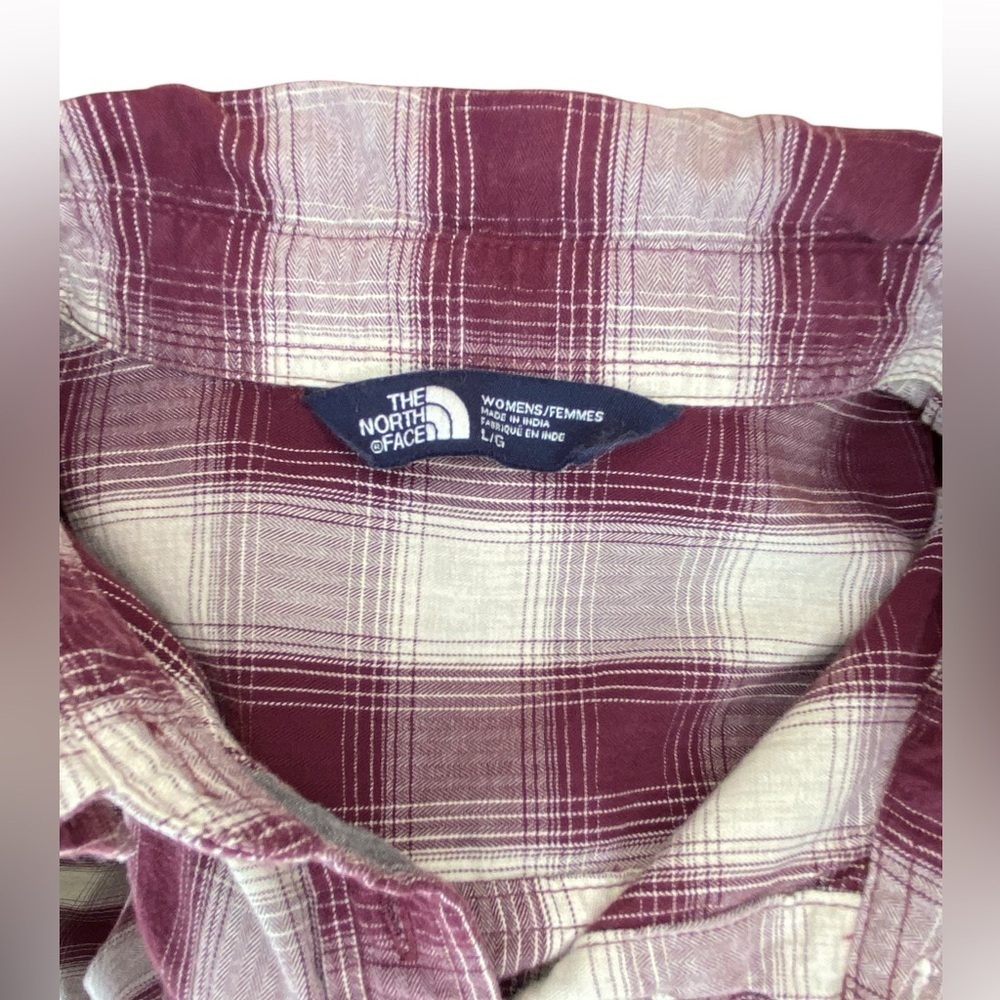 North Face Plaid Top Women’s L Hiking Gorpcore Outdoor Camping Outside Work - Picture 5 of 8